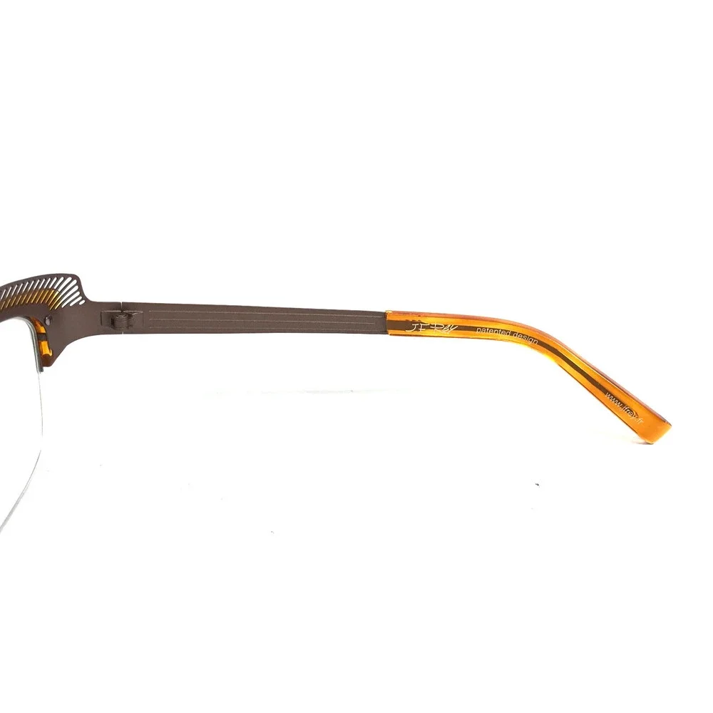 J.F. Rey Eyeglasses Frames JF2574 9550 Brown Orange Cat Eye Half Rim 54-17-136